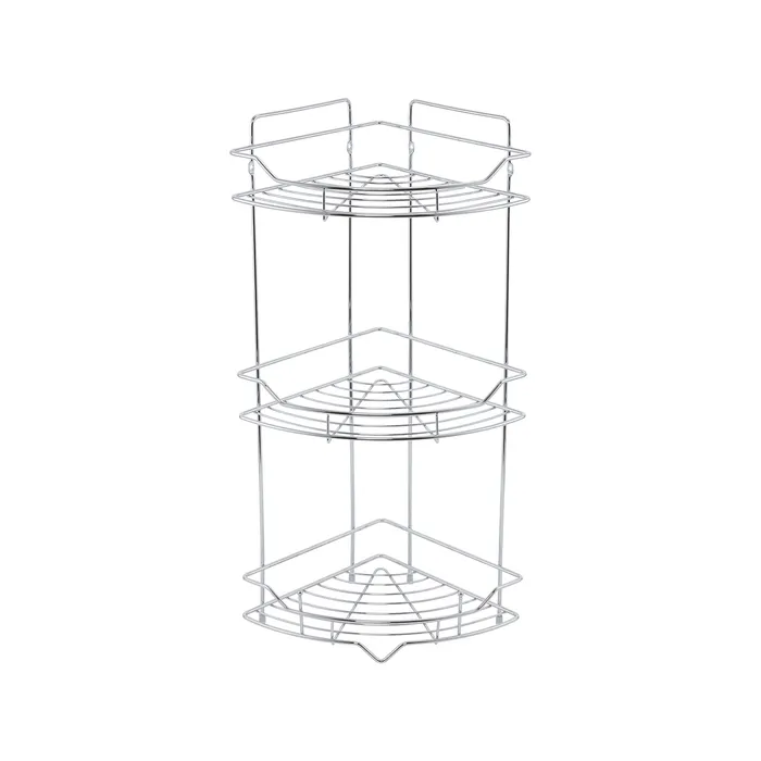 Полка трёхъярусная угловая Milardo Grid проволока стальная, хром (GRICC3CM44)