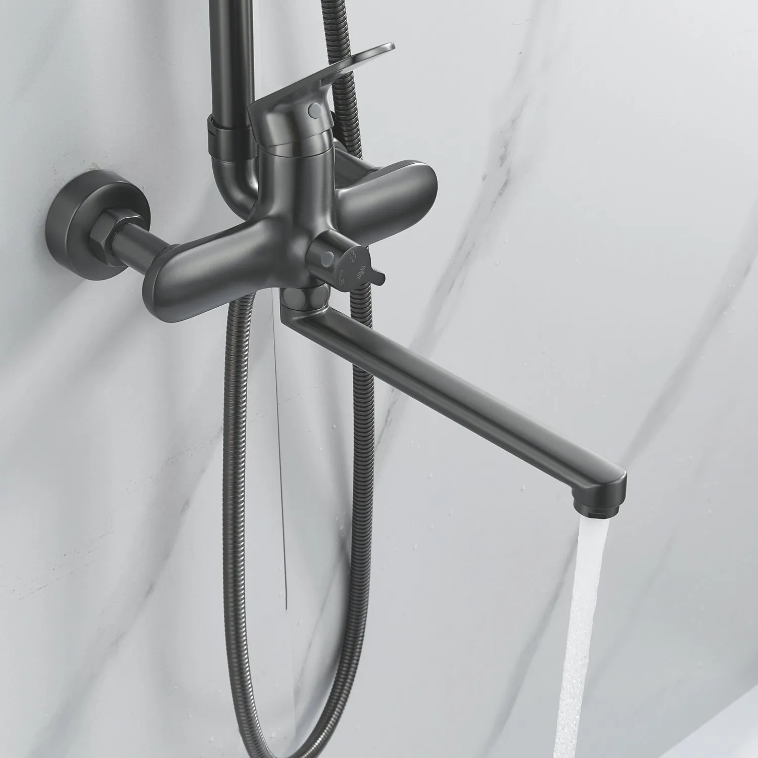 Душевая система Raffine F3685T, оружейная сталь