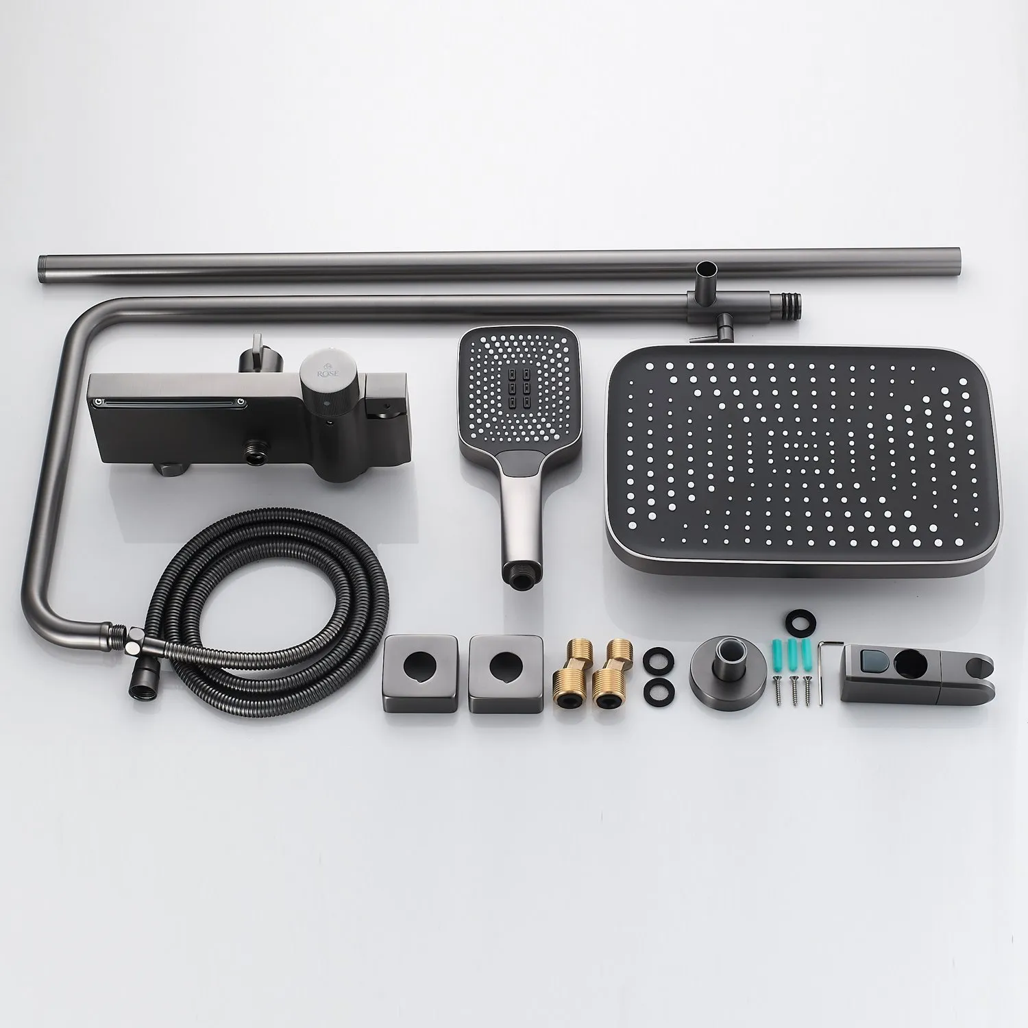 Душевая система с термостатом Rose R1896T-6, пепельный