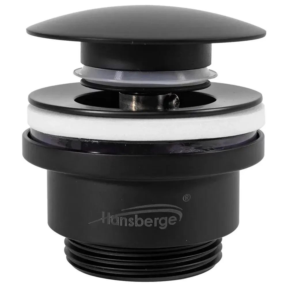 Донный клапан для раковины Hansberge H107BL, черный