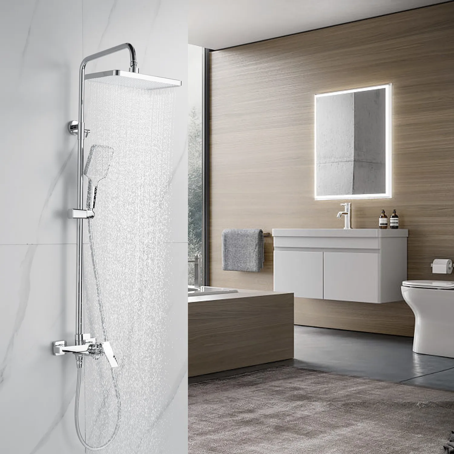 Душевая система Shevanik S4436, хром