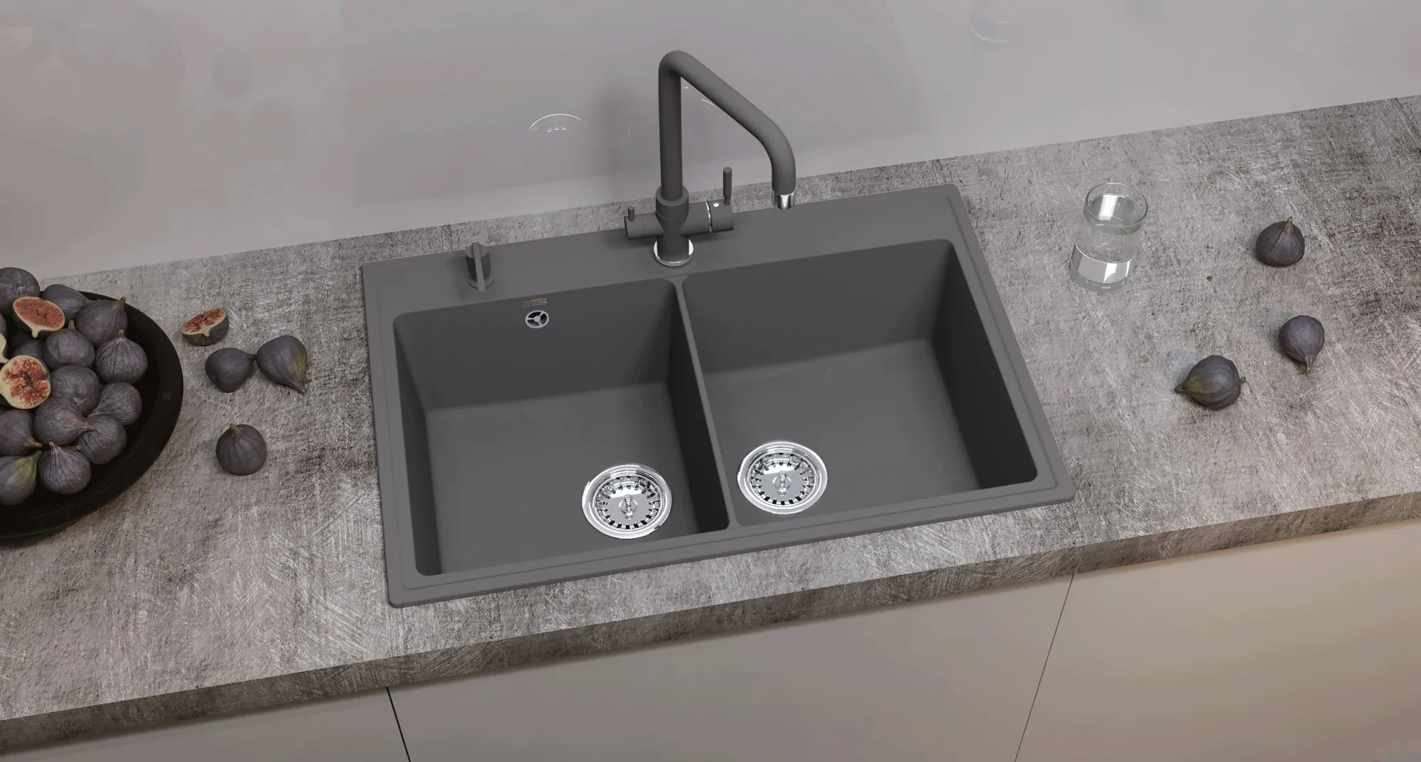 Кухонная мойка Ulgran Quartz Ruma 780-09, мокрый асфальт