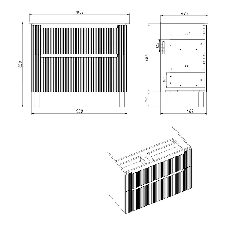Тумба с раковиной подвесная Dreja Euphoria 100 см, бежевый
