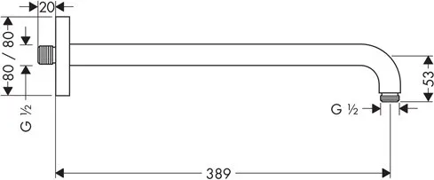 Держатель душа Hansgrohe E 389мм G 1/2 27446000