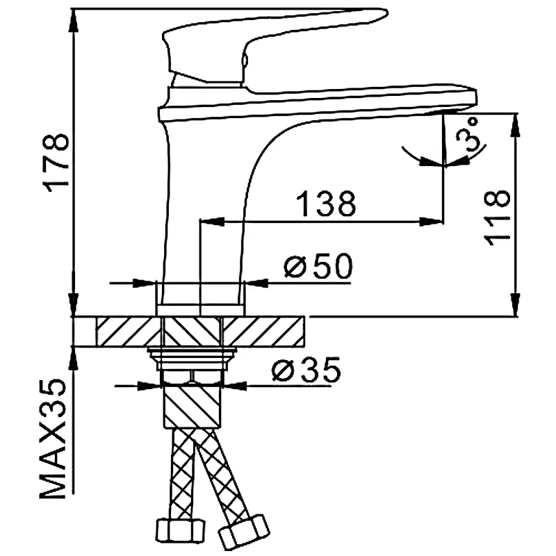 Смеситель для раковины Frap F1049, белый/хром