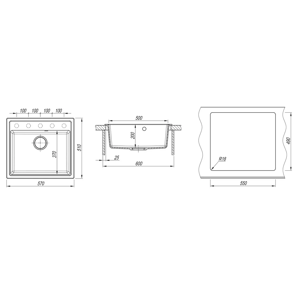Кухонная мойка Dr. Gans НИКА 25.070.D0570.402, дюна