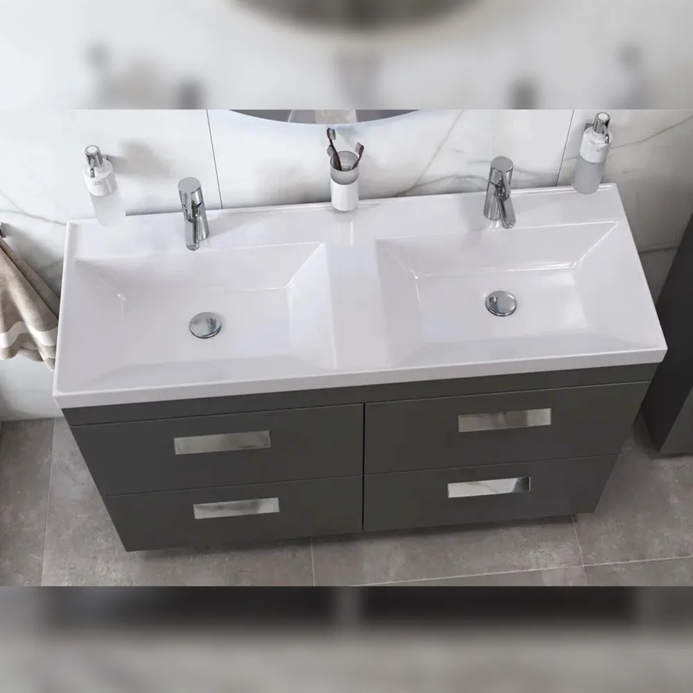 Тумба с раковиной напольная Velvex Orlando tn.ORL.CLA.120.4Y графит, 120 см