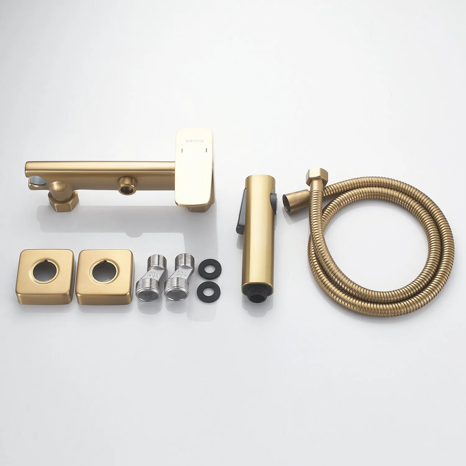 Гигиенический душ со смесителем Shevanik S9905G-1, золотой сатин