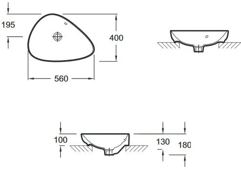 Раковина Jacob Delafon Nouvelle Vague (56 см)