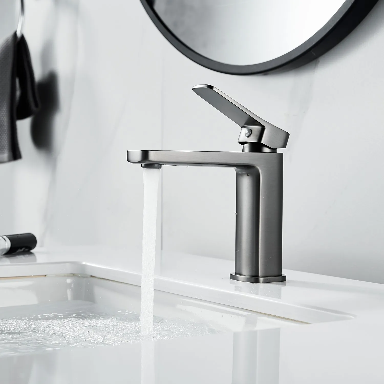 Смеситель для раковины Raffine F0199T, оружейная сталь