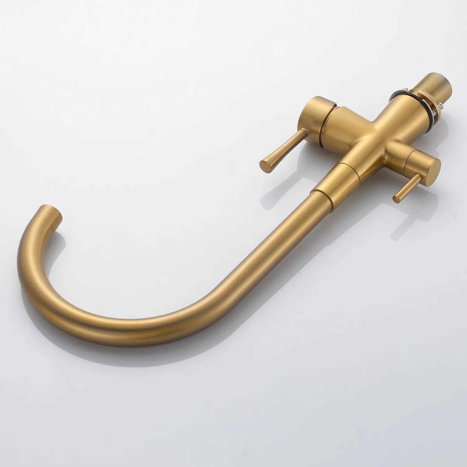 Смеситель для кухни с подключением фильтра Shevanik S428G, золотой сатин