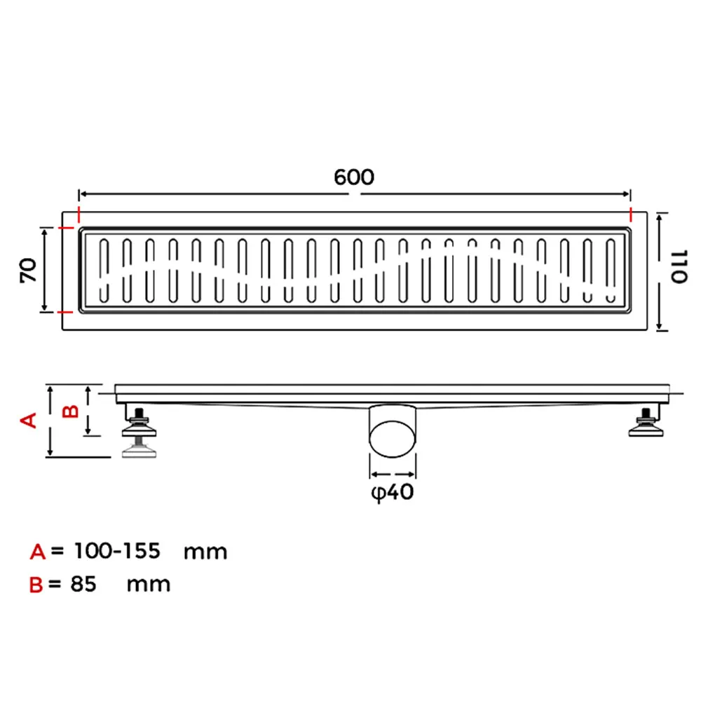 Душевой лоток GAPPO G86007-36, черный