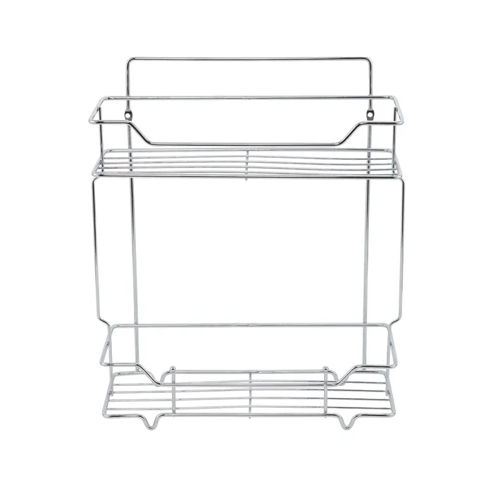 Полка двухъярусная прямая Milardo Grid проволока стальная, хром (GRICS2CM44)
