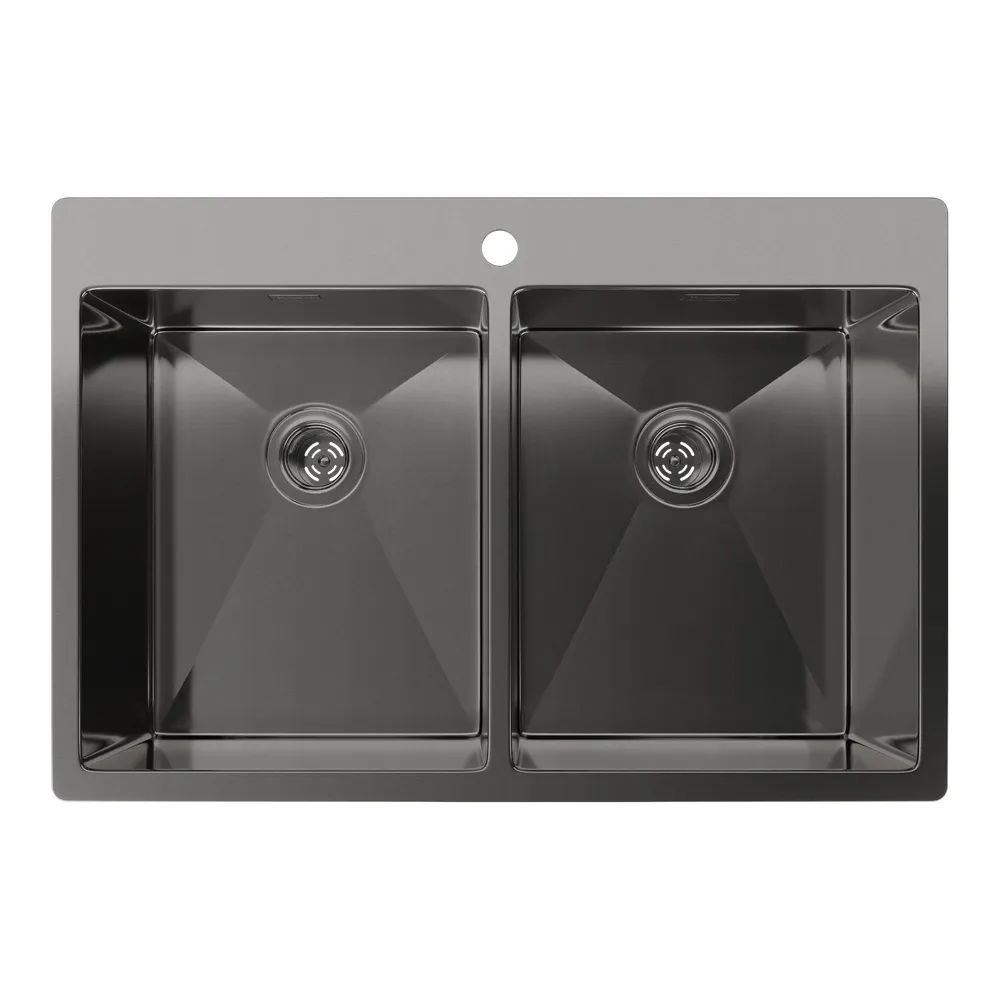 Кухонная мойка Rivelato Rinox 7450 2В PVD, черный