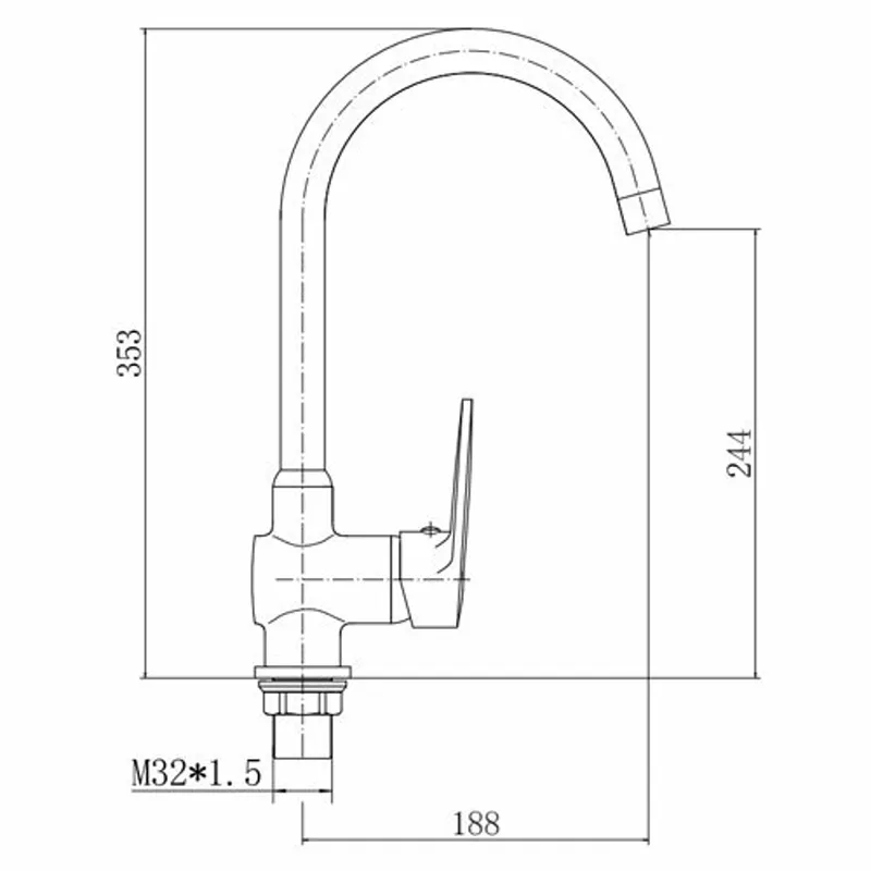 Смеситель для кухни FASHUN A4068, хром