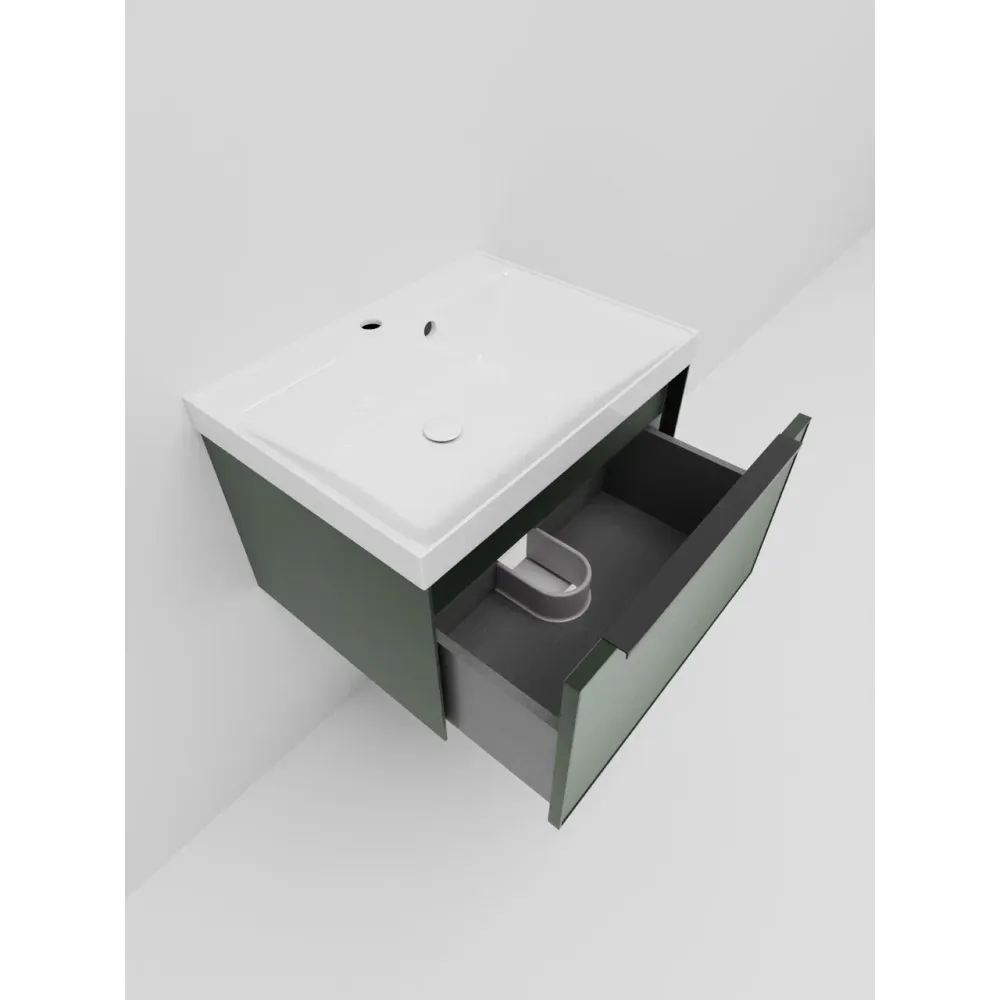Тумба под раковину подвесная La Fenice SIMPLA FNC-01-SIM-G-60, серо-зелёная