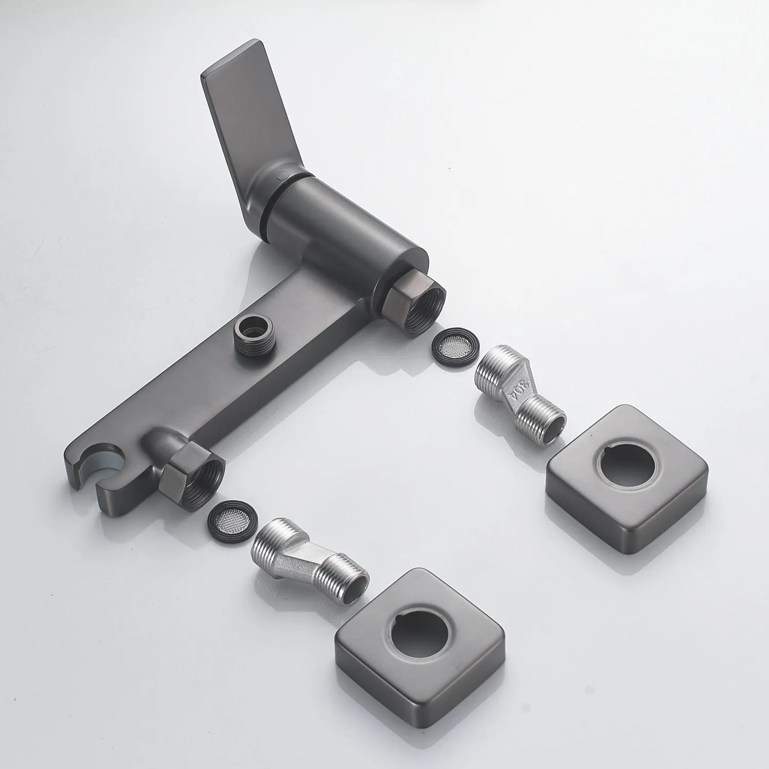 Гигиенический душ со смесителем Shevanik S4105T-1, оружейная сталь