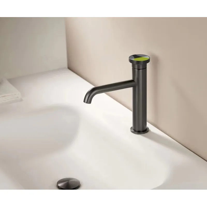 Смеситель для раковины Bronze de Luxe 9009GM-Y, графит/желтый