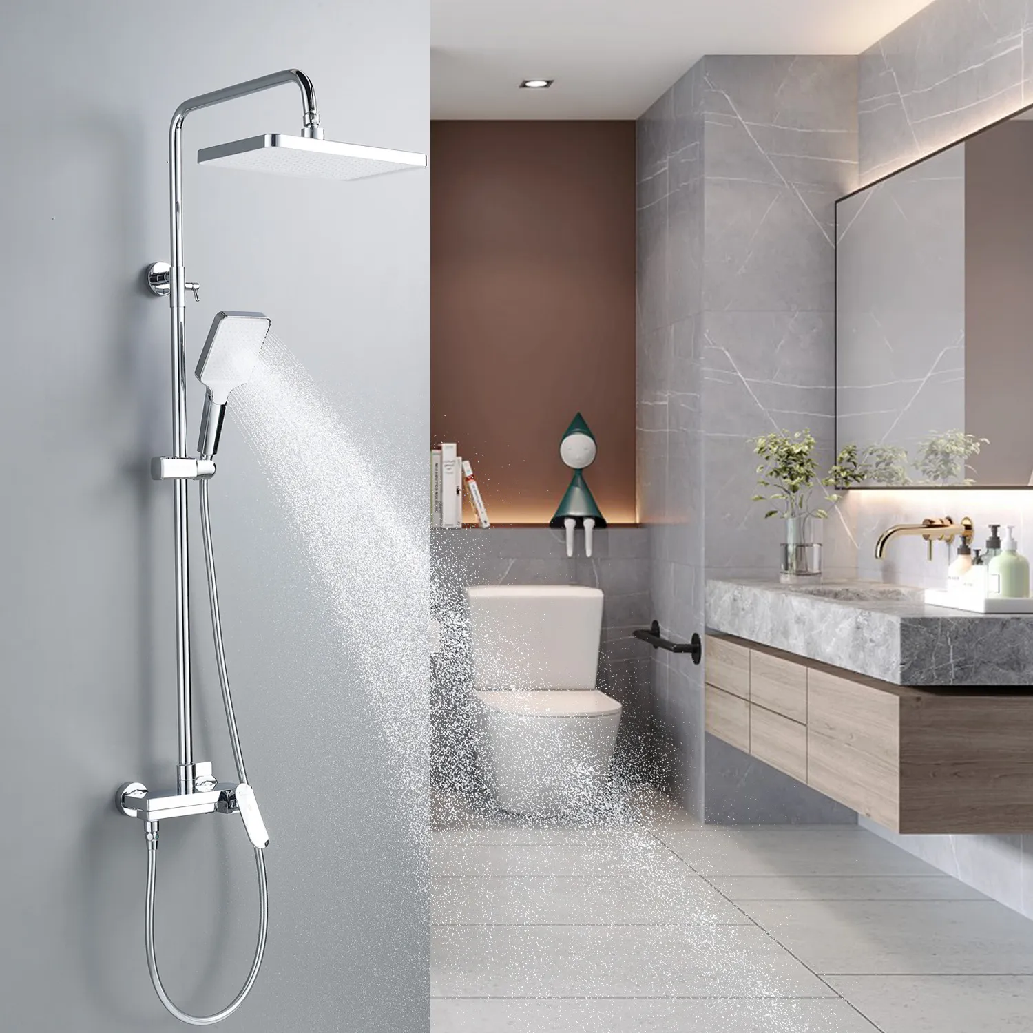 Душевая система Shevanik S4536, хром