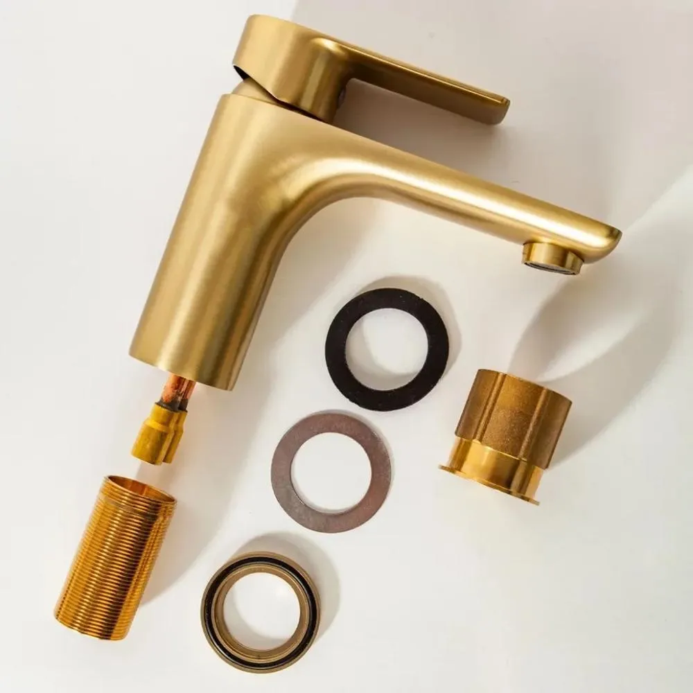 Смеситель для раковины Hansberge H1099MG, матовое золото