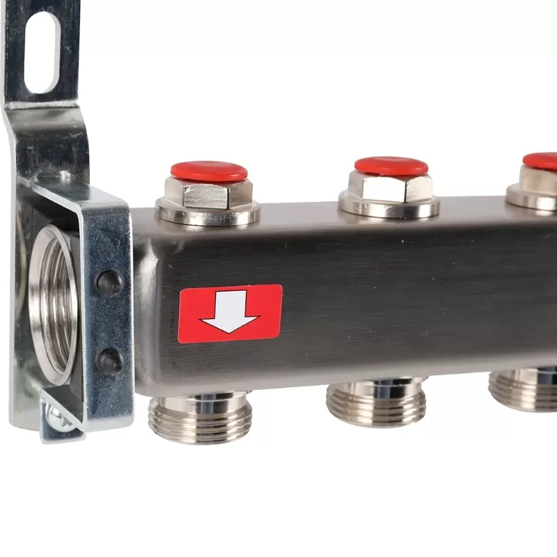Коллектор Rommer 1"x3/4" на 7 контуров с запорными клапанами (нерж. сталь) (RMS-3201-000007)