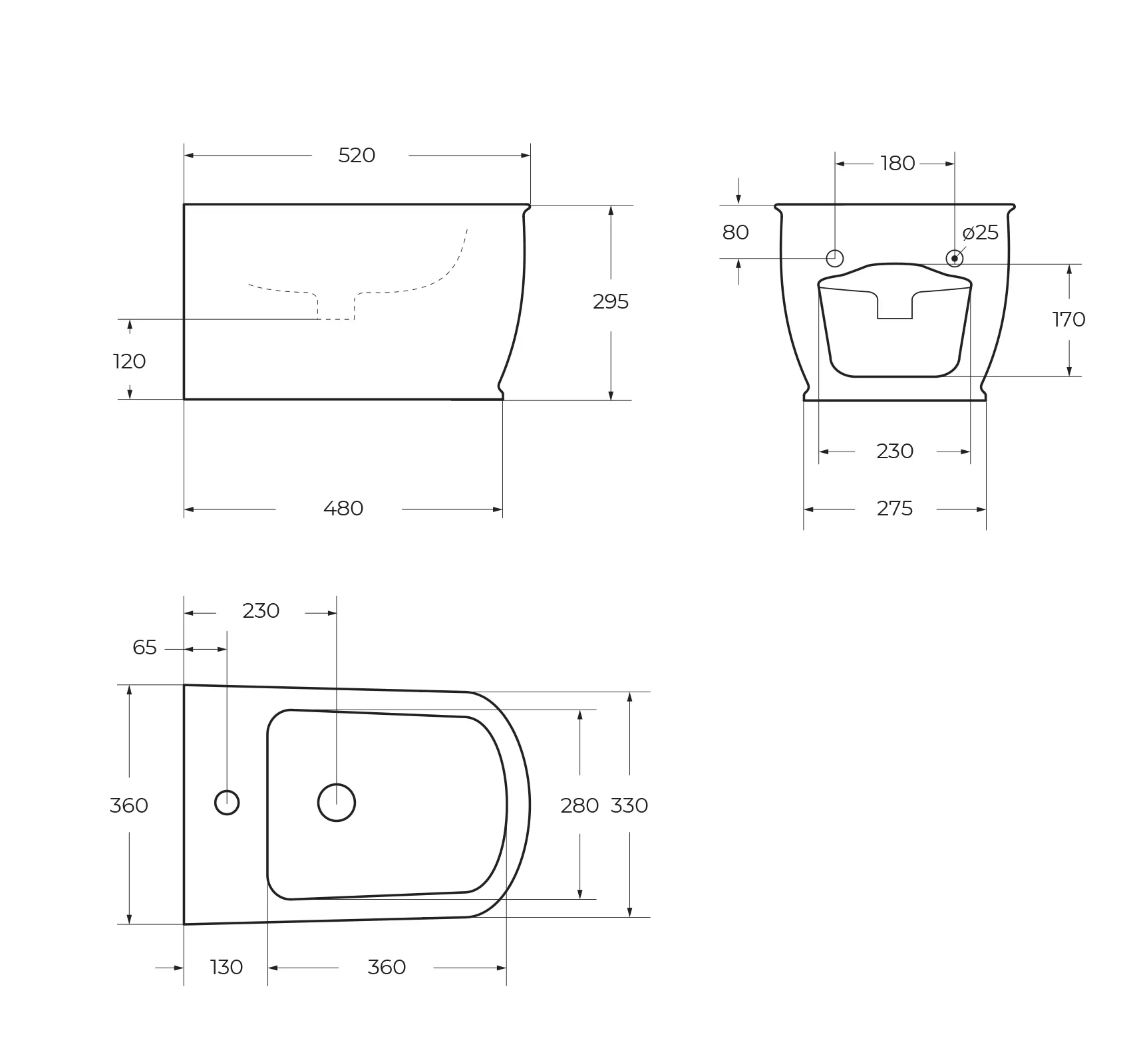 Биде подвесное BelBagno Prado, белый (BB10150BH)