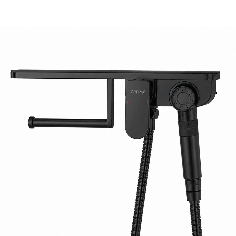 Гигиенический душ со смесителем и полочкой GAPPO G7295-16, черный
