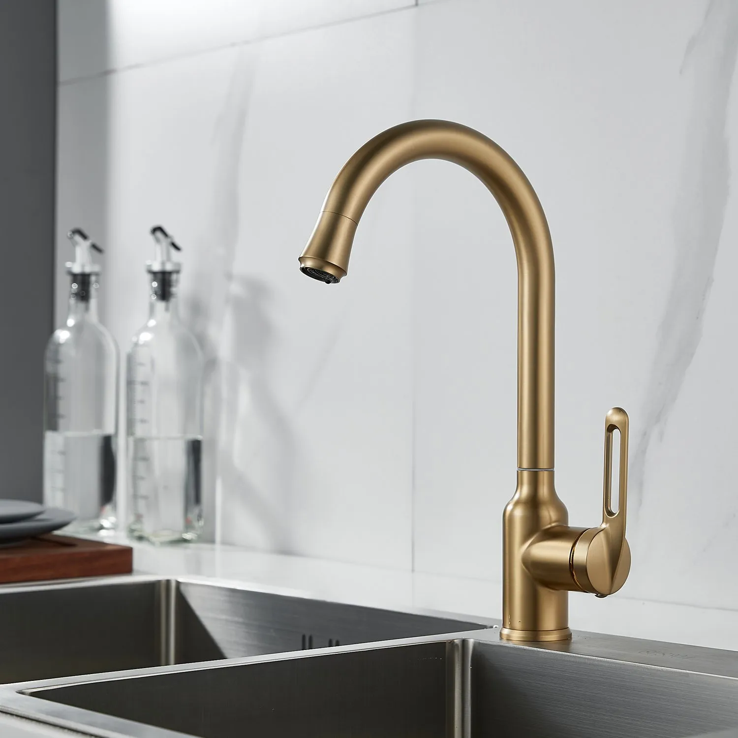 Смеситель для кухни Raffine F103G, золотой сатин