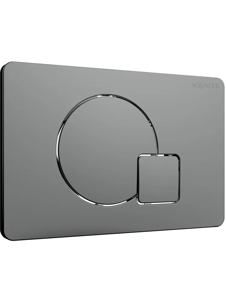 KDI-0000070(QC-1) Панель смыва Оружейная сталь матовая (клавиши круг/квадрат), 162*244 мм