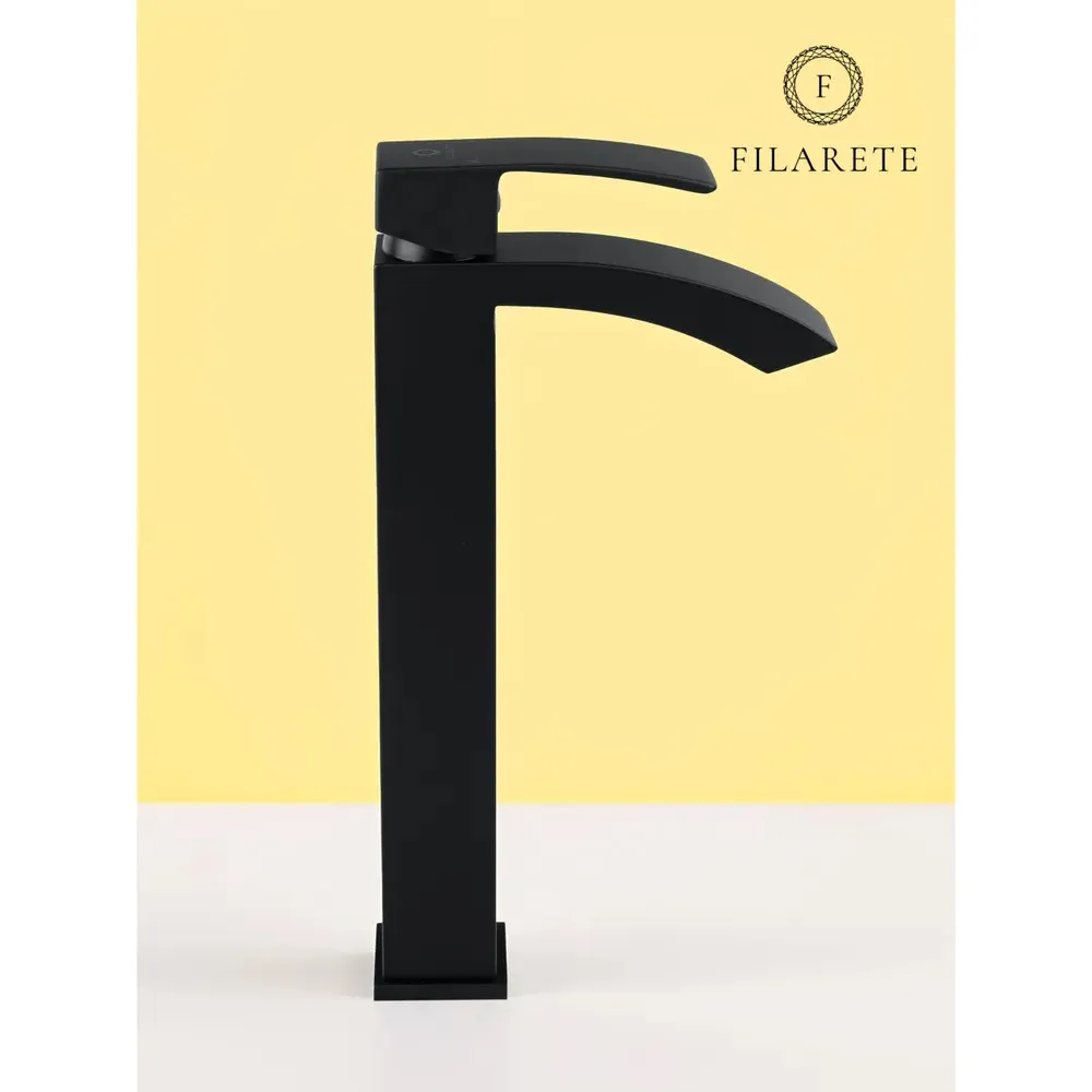 Смеситель для раковины высокий FILARETE Waterfall FL6010BL, черный