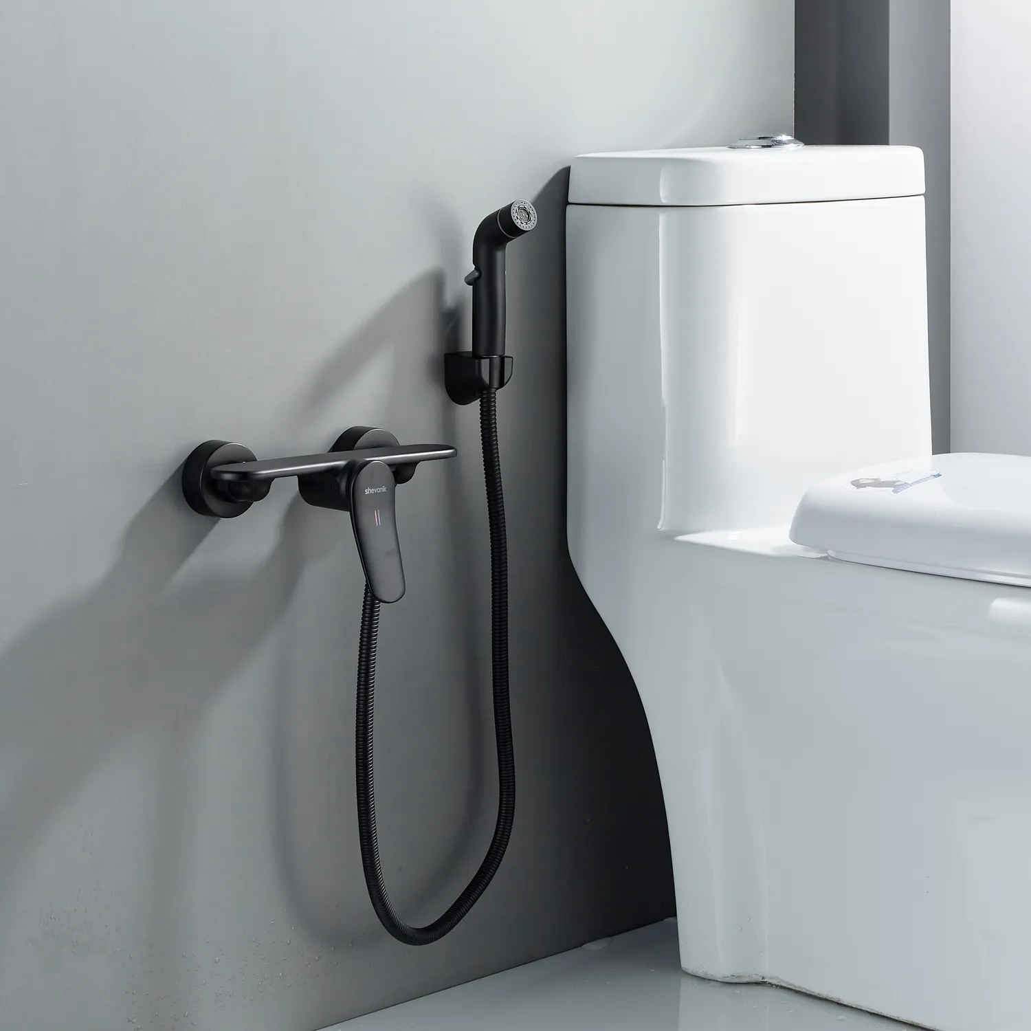 Гигиенический душ со смесителем Shevanik S4705H-1, черный