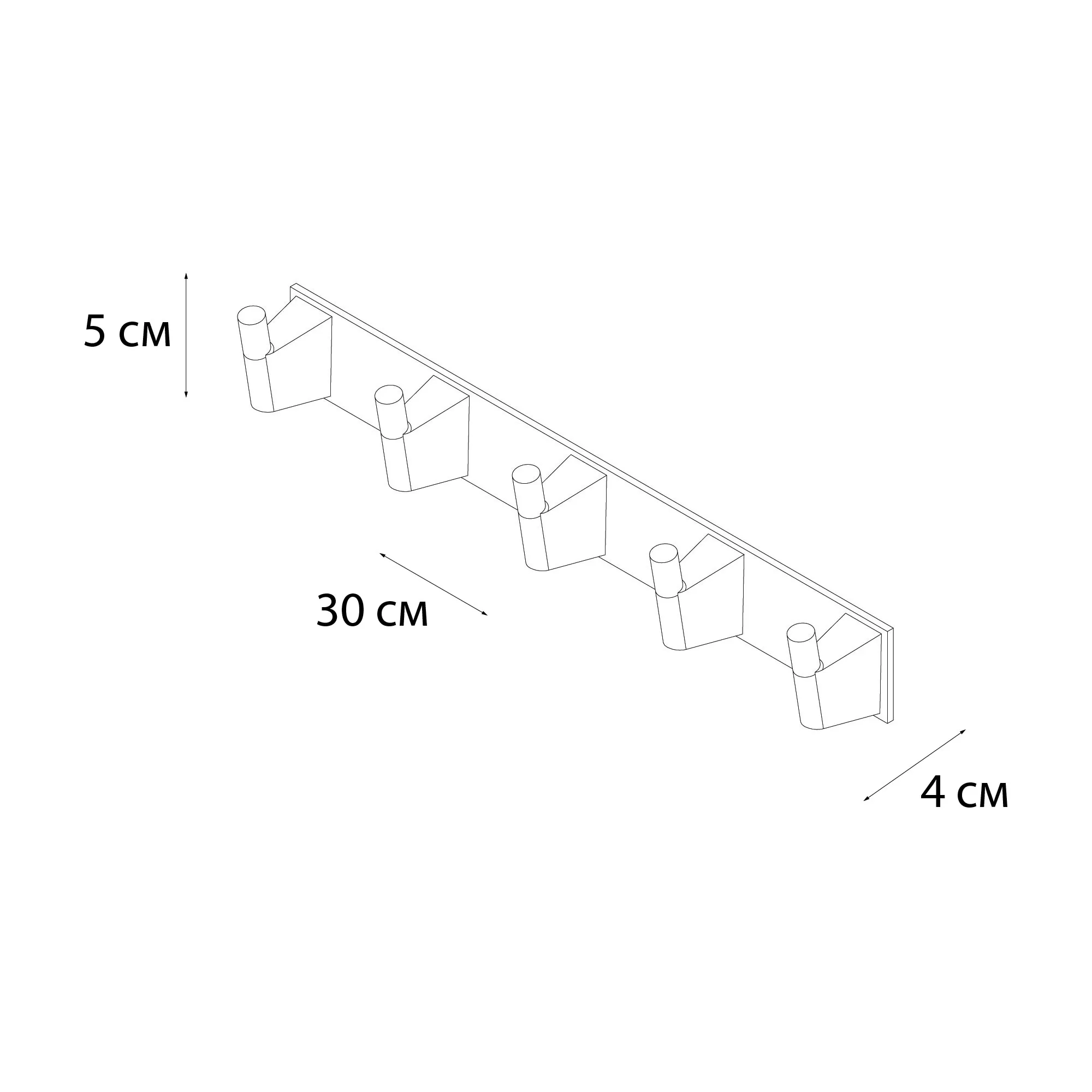 Планка FIXSEN TREND GOLD 5 крючков  (FX-99005-5)