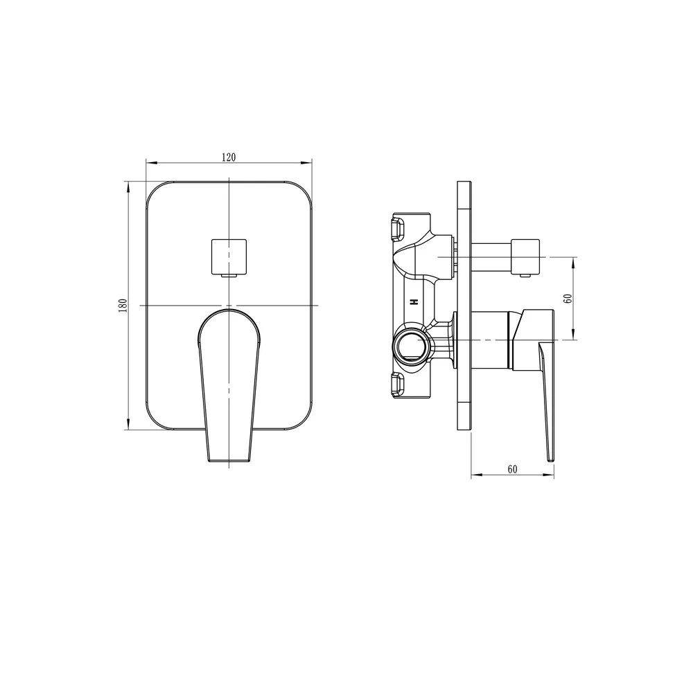 Смеситель для душа встраиваемый ESKO Budapest BT83-2, хром