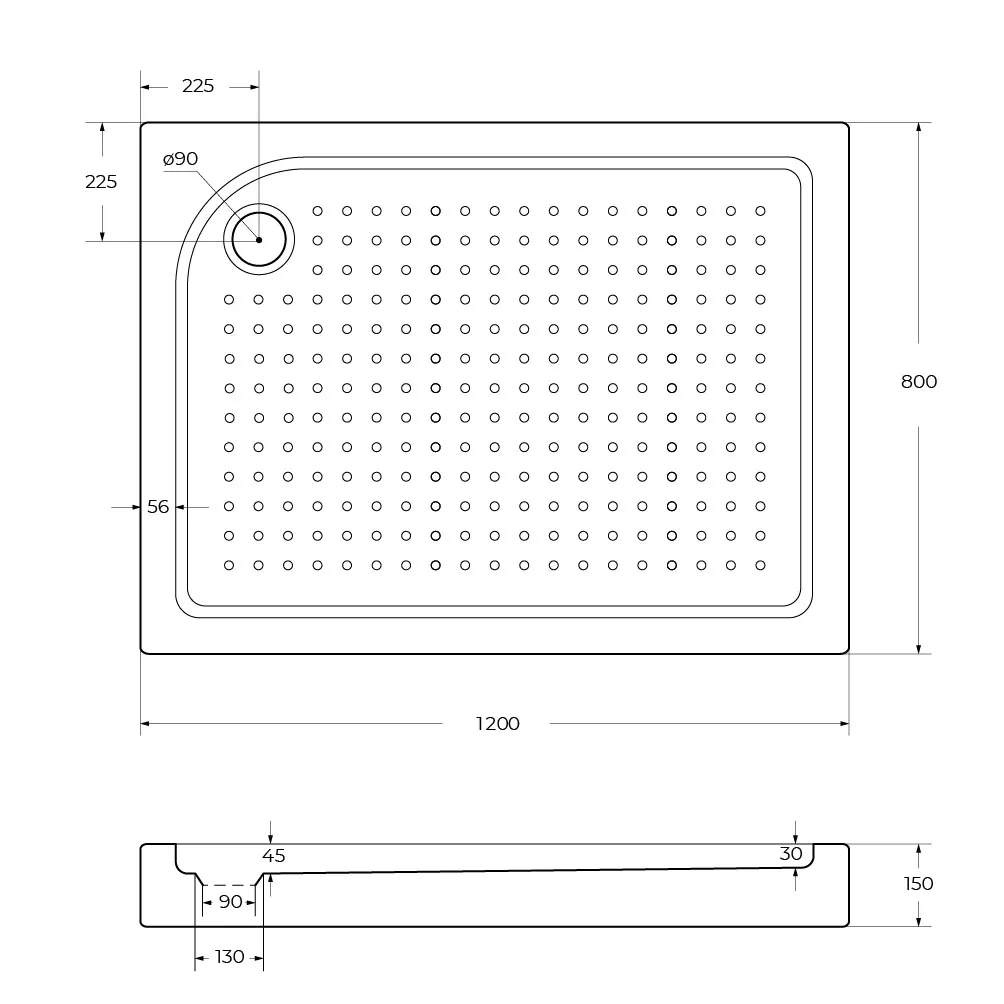 Акриловый поддон BelBagno 1200х800 мм, белый (TRAY-BB-AH-120/80-15-W-L)