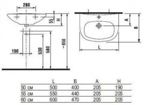 Раковина подвесная Jika Zeta 50x40 1039.0.000.104.1