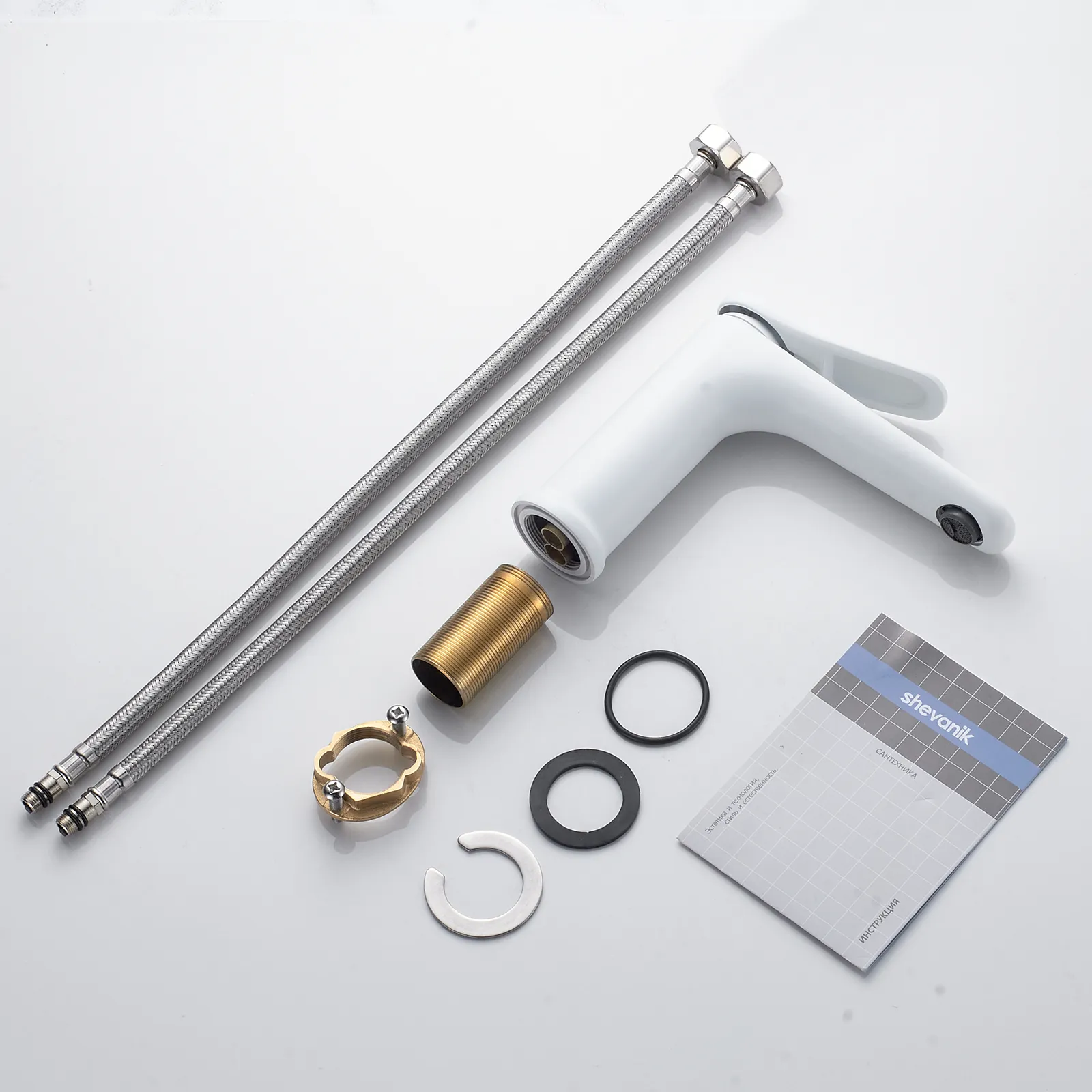 Смеситель для раковины Shevanik S4701C, белый