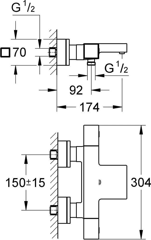 Термостат для ванны Grohe Grohtherm Cube 34497000 хром