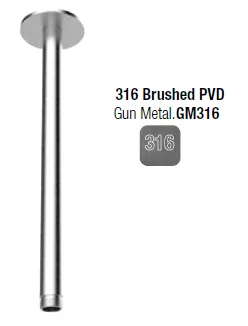 Держатель верхнего душа Almar 316 Stainless Steel, Gun Metal Brushed PVD (E021092.GM316)