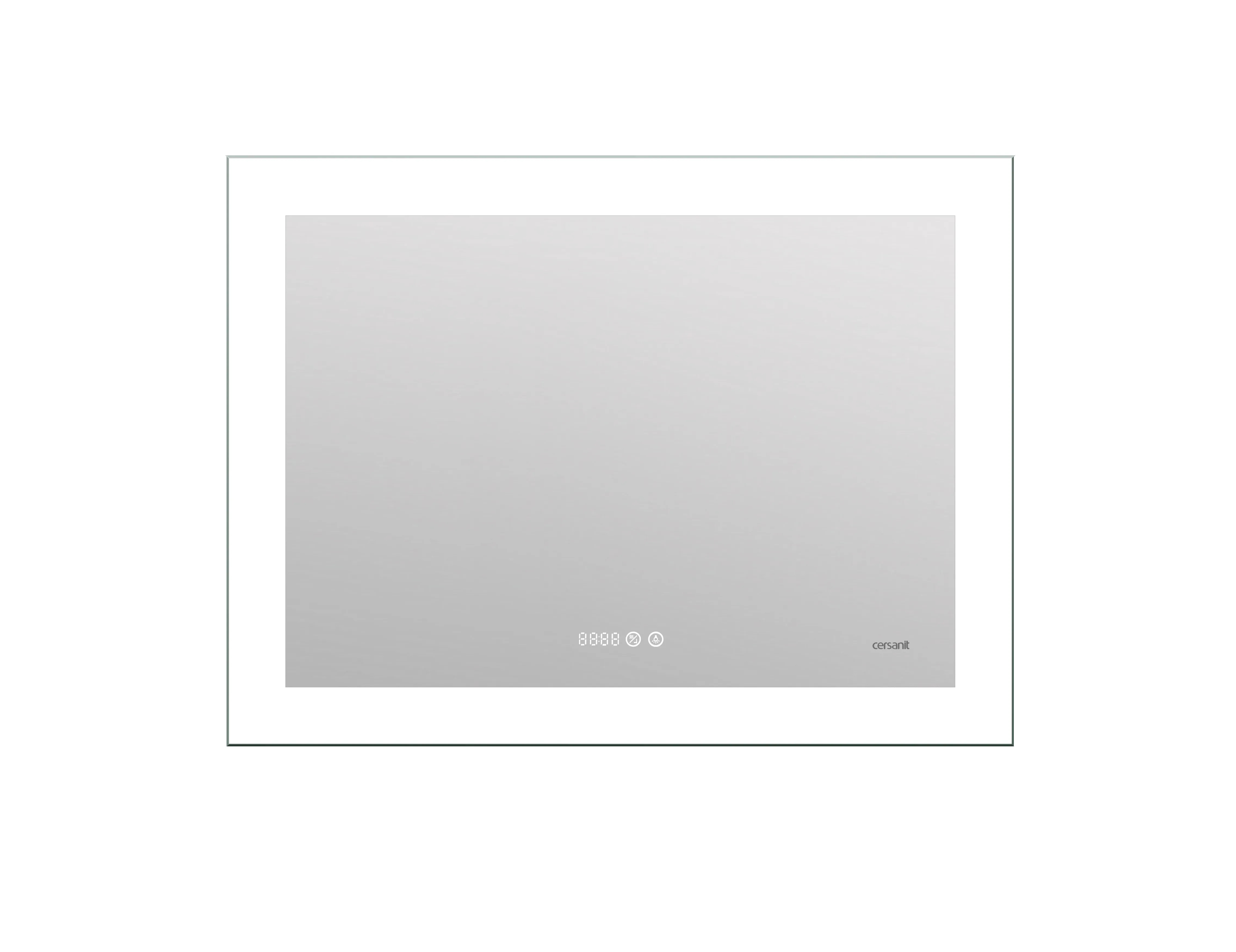 Зеркало Cersanit  LED 060 design pro 80x60 с подсветкой часы с антизапотеванием прямоугольное (KN-LU