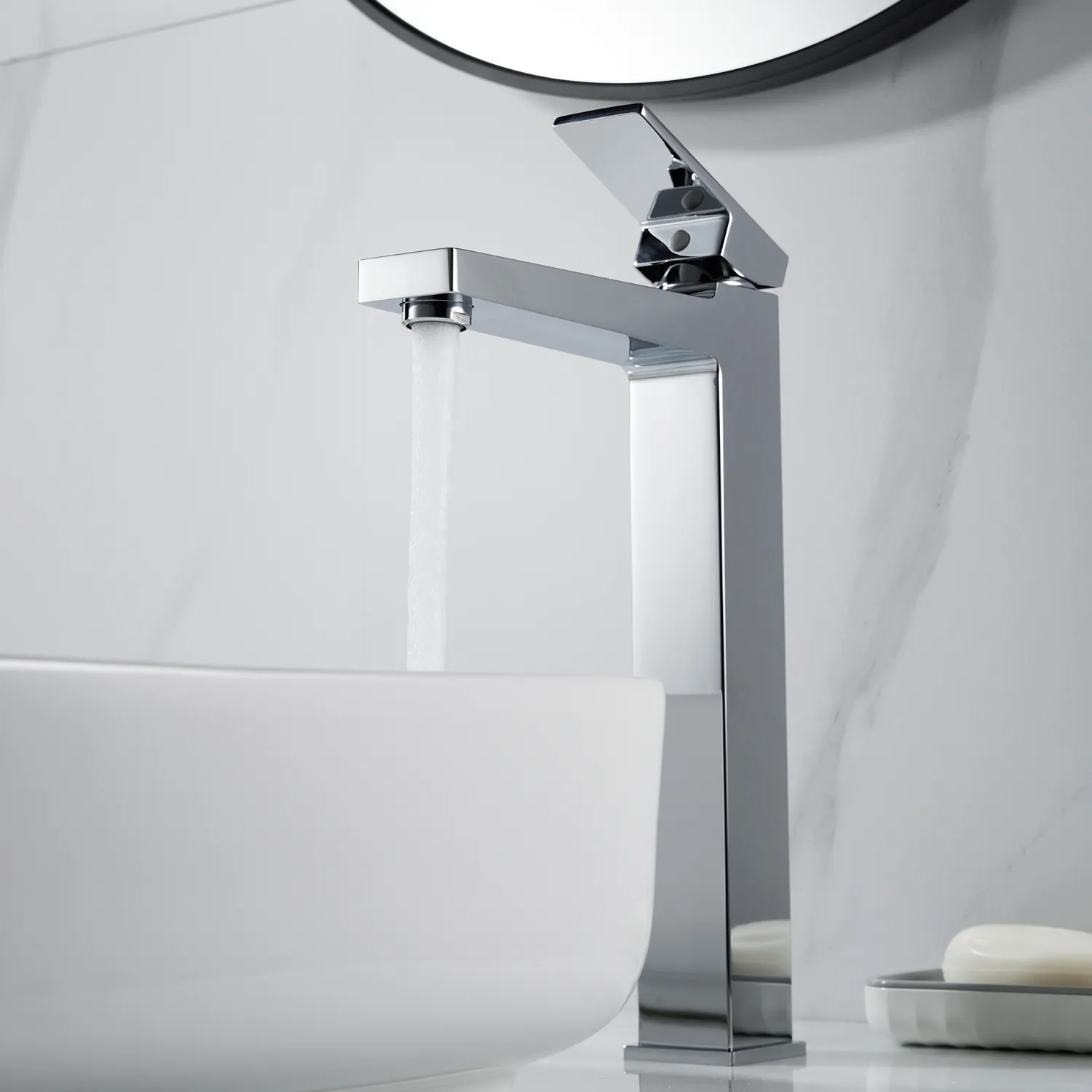 Смеситель для раковины высокий Rose R2811, хром