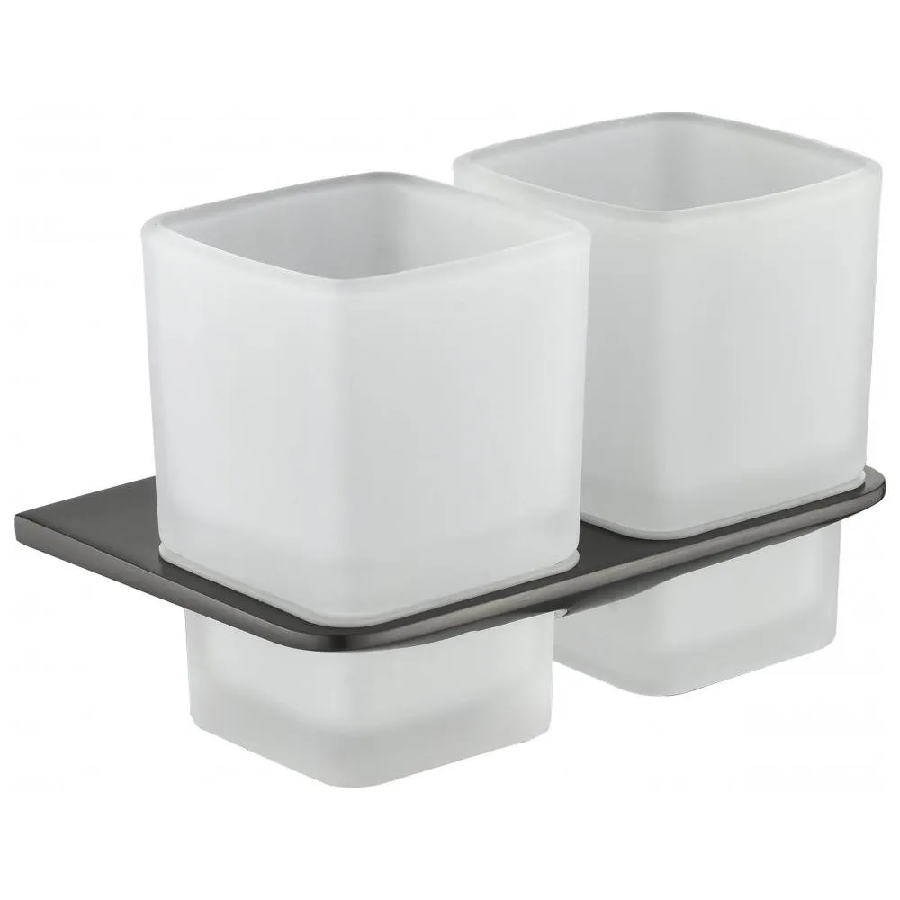 Стакан для ванной комнаты двойной Grocenberg AC0056BG, графит