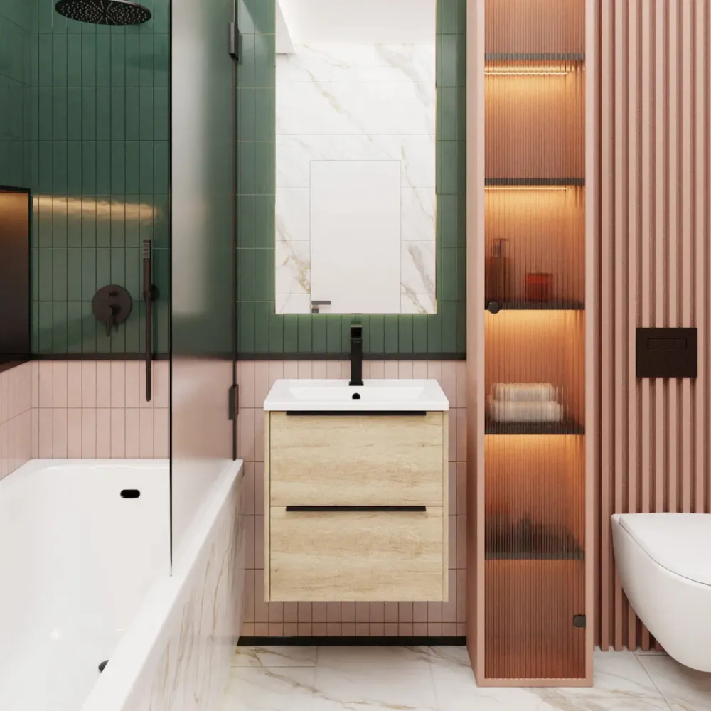 Тумба под раковину подвесная La Fenice Tesoro FNC-01-TES-DNN-60-2, натуральный