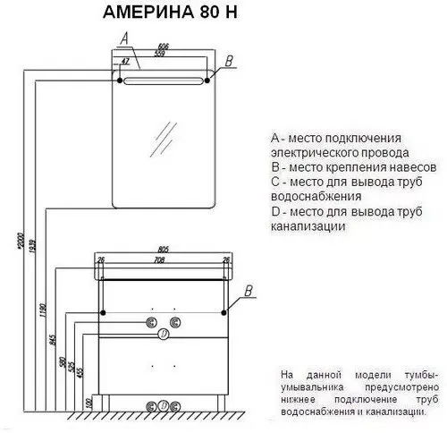 1A1694K1AM010 Набор Aquaton: 1A169401AM010 Тумба-умывальник Америна 80 Н/ 1WH302084 Раковина Тигода