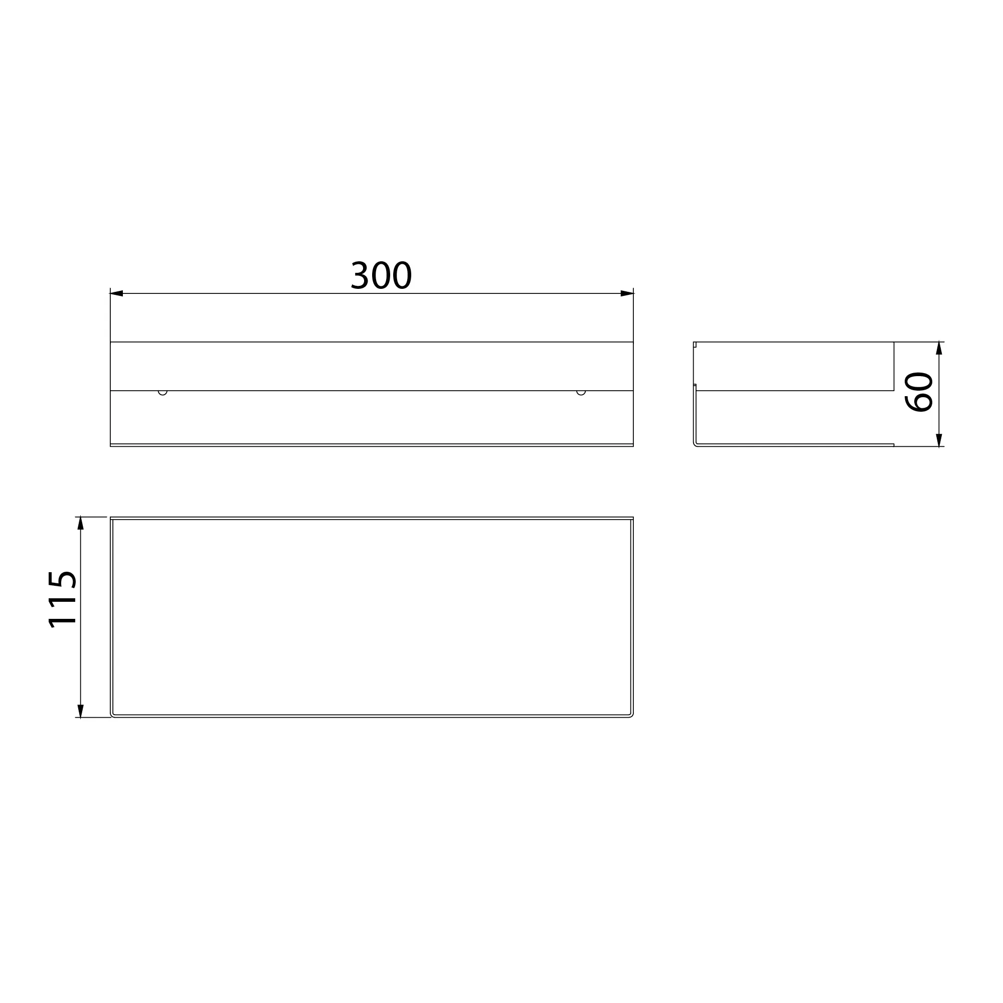 Полка для душа прямая Lemark SHELF LINE 300 мм из нерж. стали с крючками, черный (9772050)