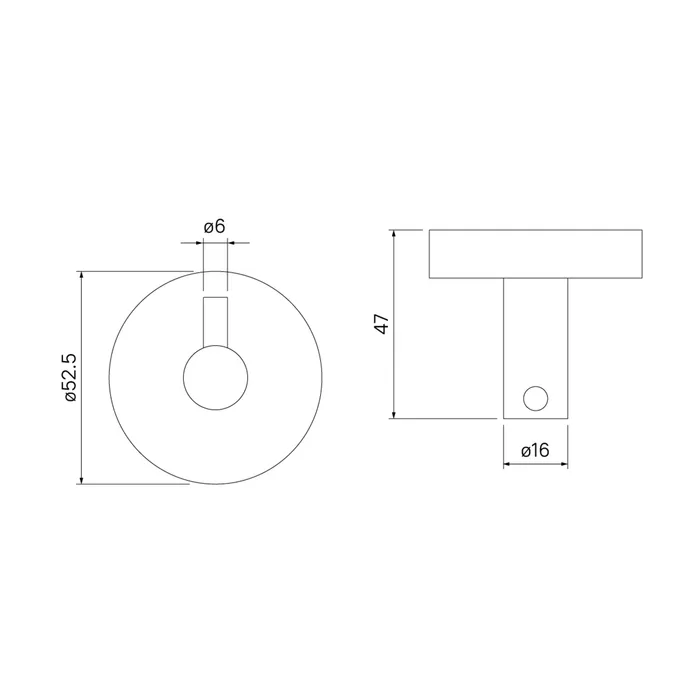 Крючок одинарный, черный матовый, сплав металлов, Sena, IDDIS, SENSB01i41