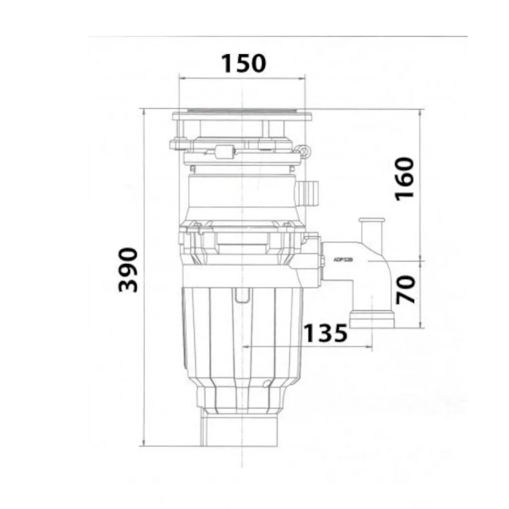 Измельчитель пищевых отходов бытовой Bone Crusher 910 AS-Slim Line