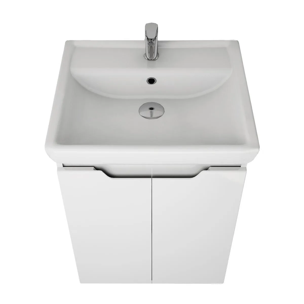 Тумба с раковиной подвесная Dreja Q Plus (D) 55 см, белый