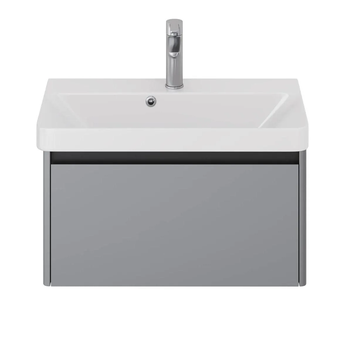 Тумба под раковину подвесная Dreja Luxury 70 см, серый базальт