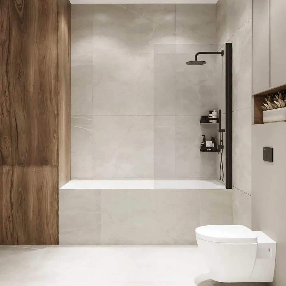 Шторка на ванну распашная Terminus Ното 150х70, черный