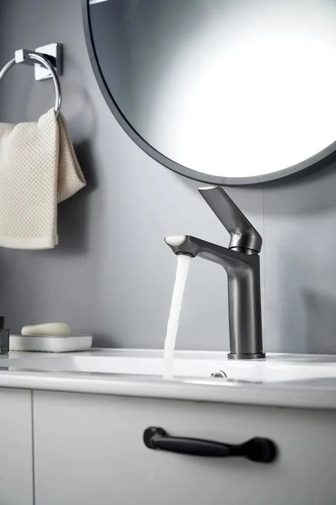 Cмеситель для раковины Knotlor KN-60/GM, оружейная сталь